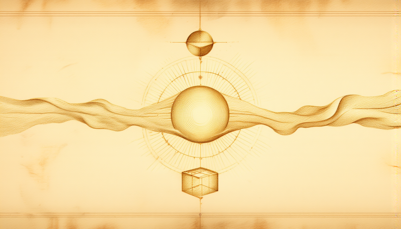 A formless sphere, a solid cube, and a liquid ribbon interlocked into one machine